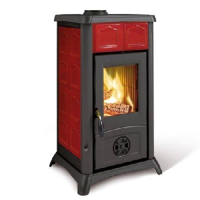 Stufa a legna GEMMA bordeaux La nordica Extraflame