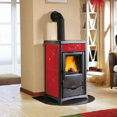 Stufa a legna ROSSELLA PLUS bordeaux La nordica Extraflame