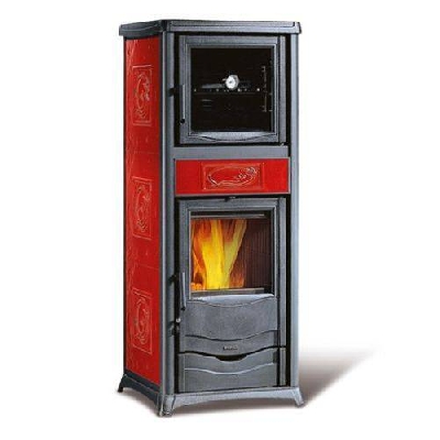 Stufa a legna ROSSELLA PLUS FORNO Evo bordeaux La nordica Extraflame