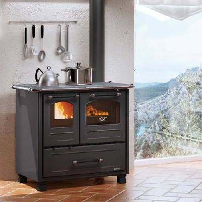 Cucina a legna FAMILY 4,5 nero antracite La nordica Extraflame