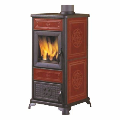 Stufa a legna DAFNE bordeaux Italiana Camini