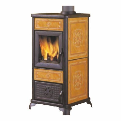Stufa a legna DAFNE cuoio Italiana Camini
