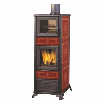 Stufa a legna DAFNE FORNO bordeaux Italiana Camini