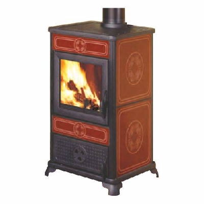 Stufa a legna NINFA bordeaux Italiana Camini