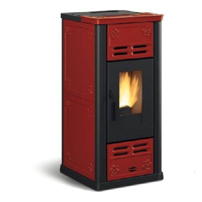 Stufa a pellet ventilata SERAFINA bordeaux La nordica Extraflame