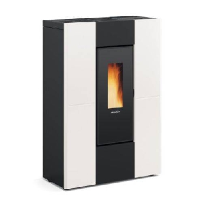 Stufa a pellet canalizzata slim MARILENA PLUS AD bianca La nordica Extraflame