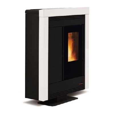 Stufa a pellet canalizzata slim SOUVENIR STEEL bianca La nordica Extraflame