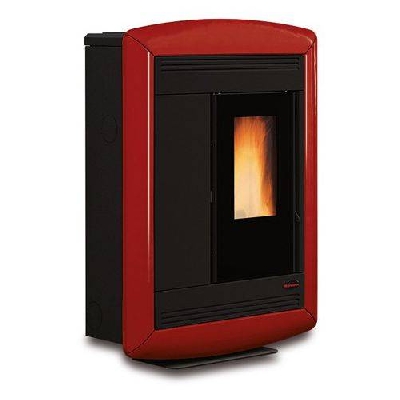 Stufa a pellet canalizzata slim SOUVENIR LUX bordeaux La nordica Extraflame