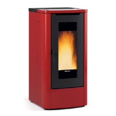 Stufa a pellet canalizzata TEOREMA PLUS bordeaux La nordica Extraflame