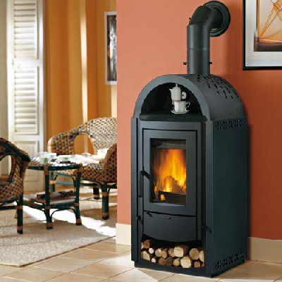 Stufa a legna NORVEGIA NEW BII nero antracite La nordica Extraflame