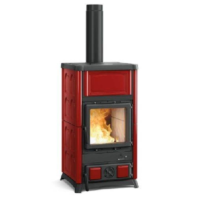 Stufa a legna con sistema di recupero calore CONCITA bordeaux La nordica Extraflame