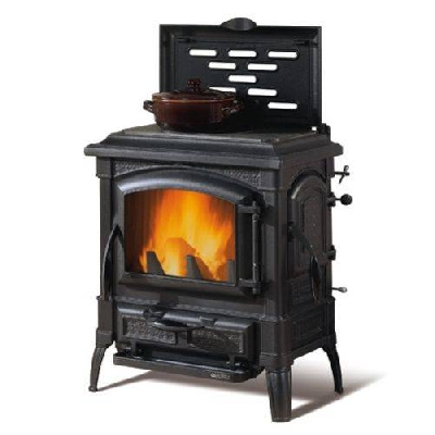 Stufa a legna in ghisa smaltata ISETTA CON CERCHI EVO 4.0 nero antracite La Nordica Extraflame