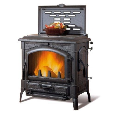 Stufa a legna in ghisa smaltata ISOTTA CON CERCHI EVO nero antracite La Nordica Extraflame