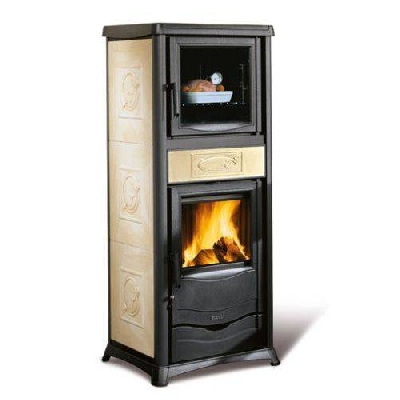 Stufa a legna ROSSELLA PLUS FORNO Evo liberty pergamena La nordica Extraflame