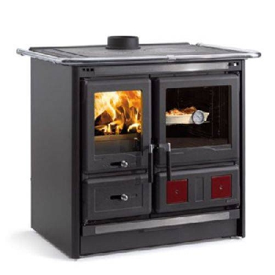 Cucina a legna ROSA L nero antracite La nordica Extraflame