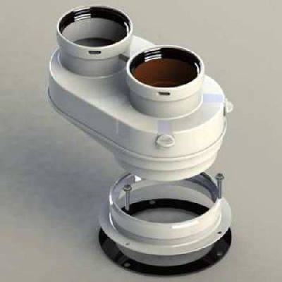 Sdoppiatore compatibile da Ø 80/80 per caldaie a condensazione Junkers Bosh