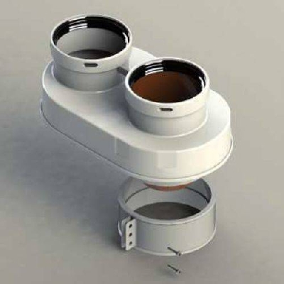 Sdoppiatore compatibile da Ø 80/80 per caldaie a condensazione Riello - Vaillant - Ariston