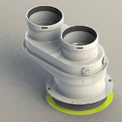Sdoppiatore compatibile da Ø 80/80 per caldaie a condensazione Herman Saunier Duval