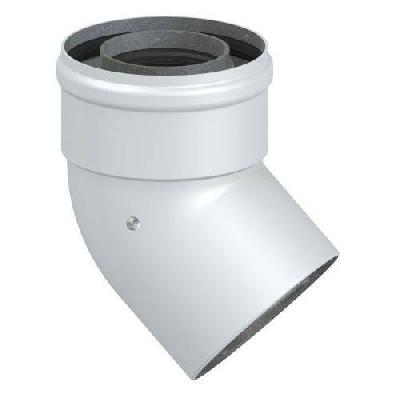 Curva Coassiale 45° M/F alluminio pressofuso Ø 60/100