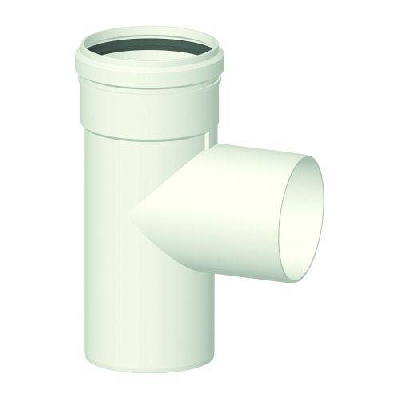 TEE per sistema sdoppiato  Ø 80 M//M/F in polipropilene bianco