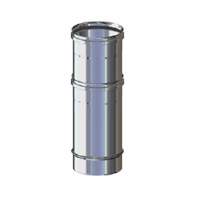 Canna fumaria Inox 316L monoparete cm 33-56 - Sp. 0,4 mm