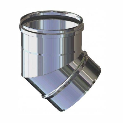 Canna fumaria Inox 316L monoparete curva 45° - Sp. 0,4 mm