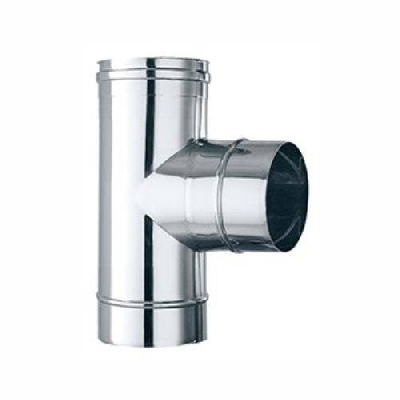 Canna fumaria Inox 316L monoparete TEE MMF - Sp. 0,4 mm