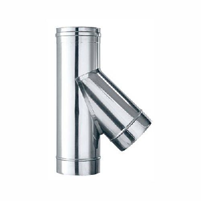 Canna fumaria Inox 316L monoparete TEE 135° - Sp. 0,4 mm