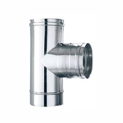 Canna fumaria Inox 316L monoparete TEE MFF - Sp. 0,4 mm