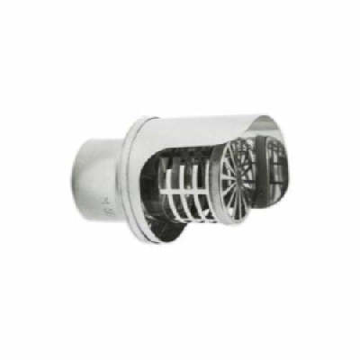 Canna fumaria Inox 316L monoparete terminale orizzontale con riparo