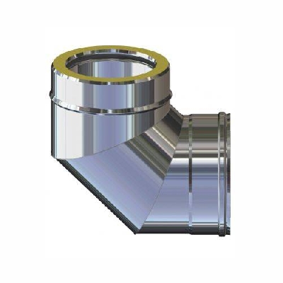 Canna fumaria Inox 316L doppia parete curva 90° - Sp 0,5