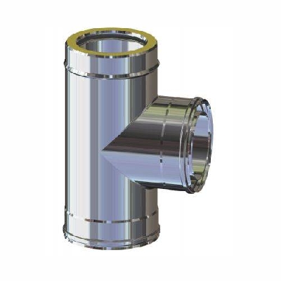 Canna fumaria Inox 316L doppia parete TEE 90° - Sp 0,5