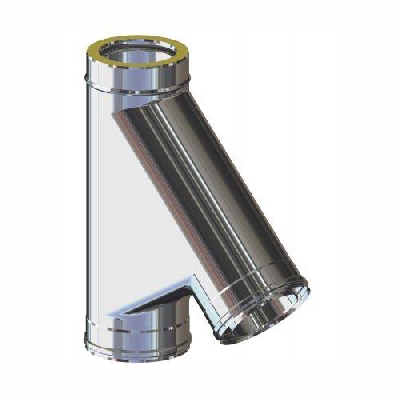 Canna fumaria Inox 316L doppia parete TEE 135° - Sp 0,5