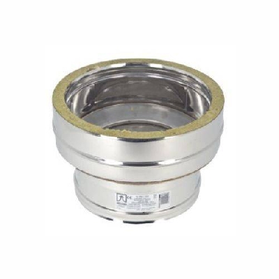 Canna fumaria Inox 316L doppia parete giunzione da mono a doppia parete F/M - Sp 0,5