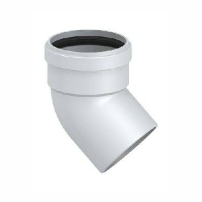 Curva 45° M/F in alluminio bianco per canalizzazione aria