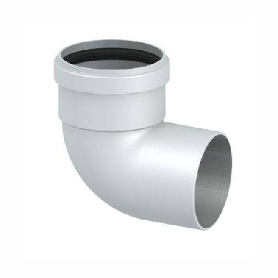 Curva 90° M/F in alluminio bianco per canalizzazione aria