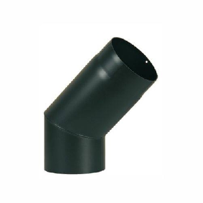 Tubo nero canna fumaria legna curva 45°