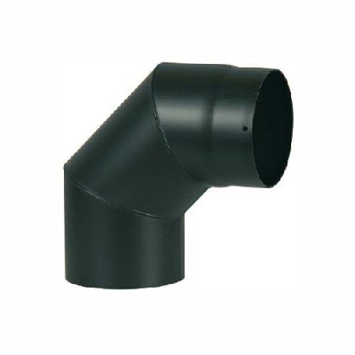 Tubo nero canna fumaria legna curva 90°
