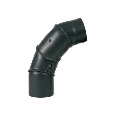 Tubo nero canna fumaria legna curva girevole 4 settori