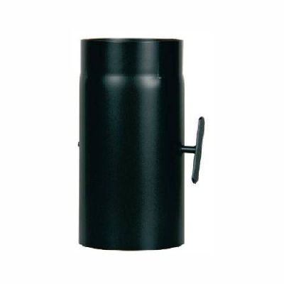 Tubo nero canna fumaria legna elemento lineare con valvola