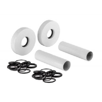 Set copritubo in ottone completo con due rosoni e tubi