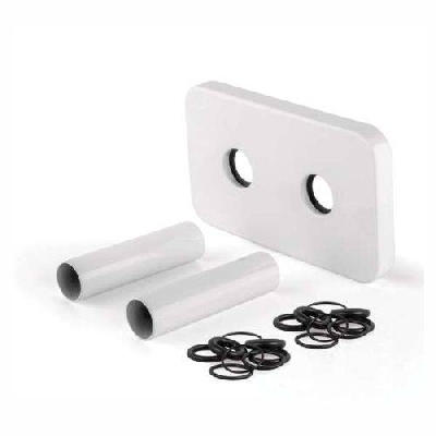 Set copritubo in ottone completo con un rosone e tubi Int. 50 mm