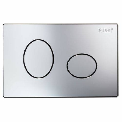 Placca di comando con doppio pulsante PUCCI ELLISSE cromata per cassetta eco