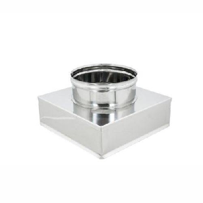 Canna fumaria Inox 316L monoparete base quadra per cappello
