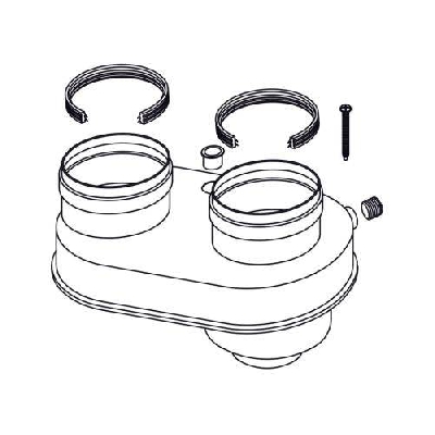 Kit sdoppiato Ø 80/80 con raccogli condensa per scaldabagno a gas One 11i Rinnai