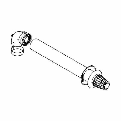 Kit uscita coassiale a parete Ø 60/100 per scaldabagno a gas Lipari Pro TFS 14i Fondital