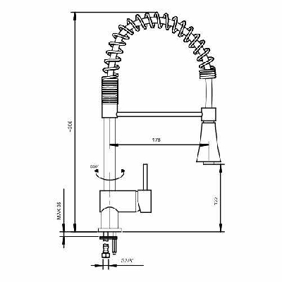 LUNA miscelatore monocomando per lavello con doccetta 2 funzioni Marco Mammoliti