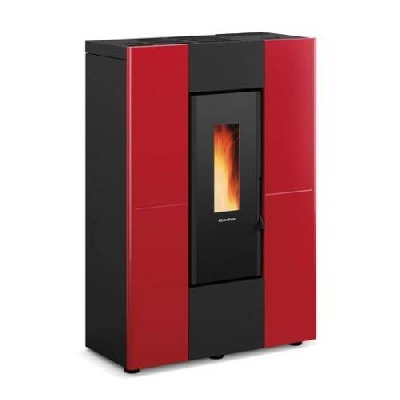 Stufa a pellet canalizzata slim MARILENA PLUS AD bordeaux La nordica Extraflame