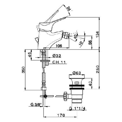 Miscelatore monocomando bidet MITO 3 Cisal