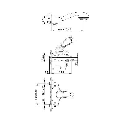 Miscelatore monocomando vasca MITO 3 Cisal